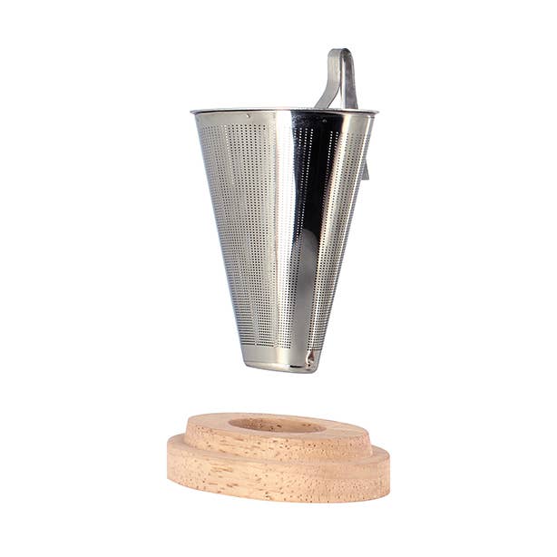 STAINLESS STEEL SVEN TEA INFUSER & WOODEN LID