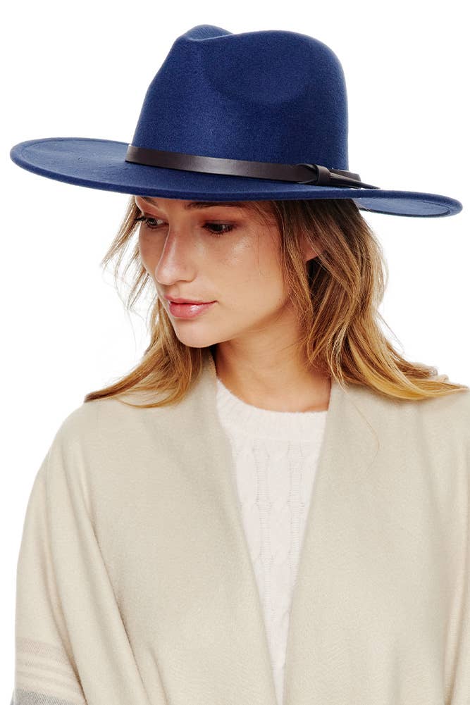 Felt Wide Brim Fedora Hat: