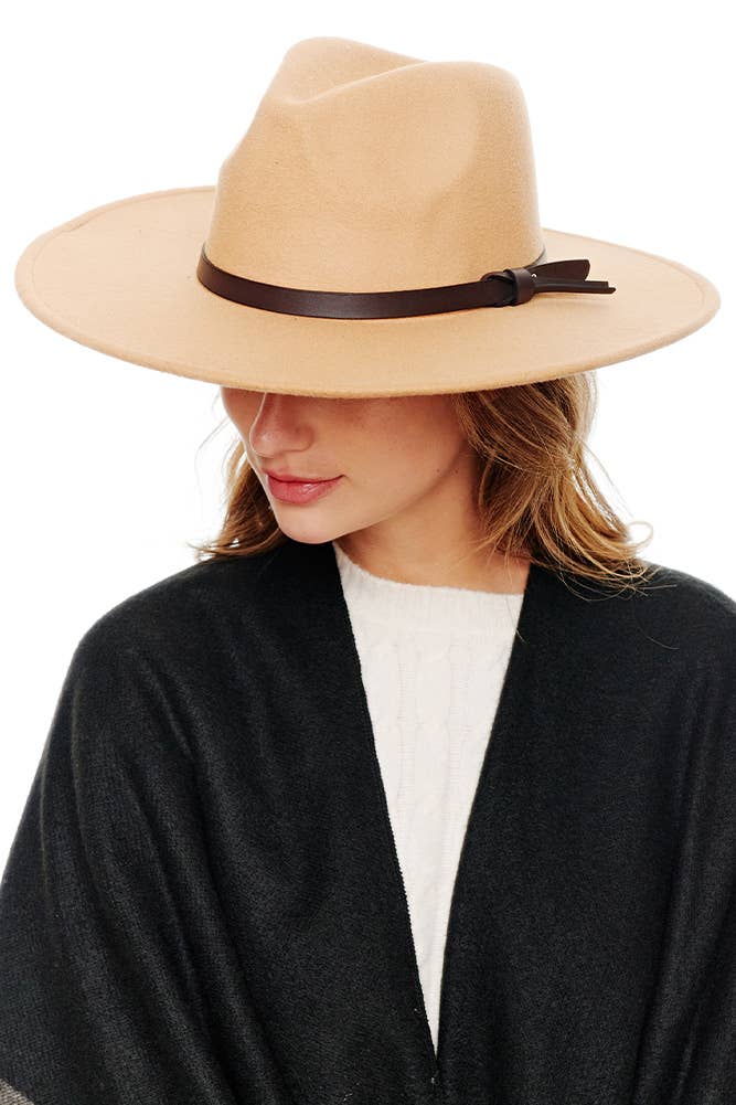 Felt Wide Brim Fedora Hat: