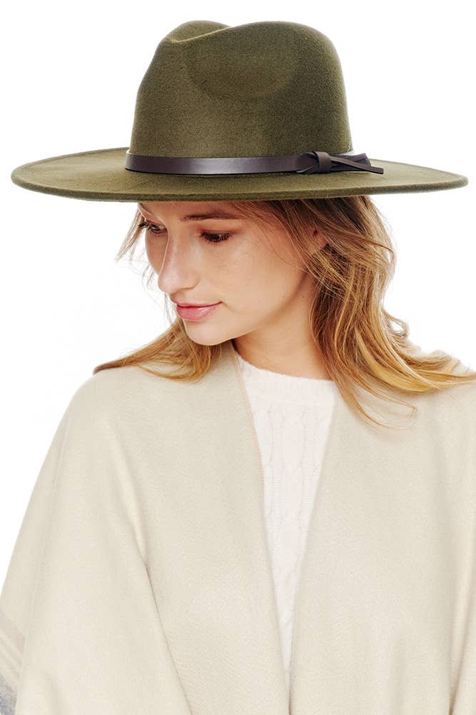 Felt Wide Brim Fedora Hat: