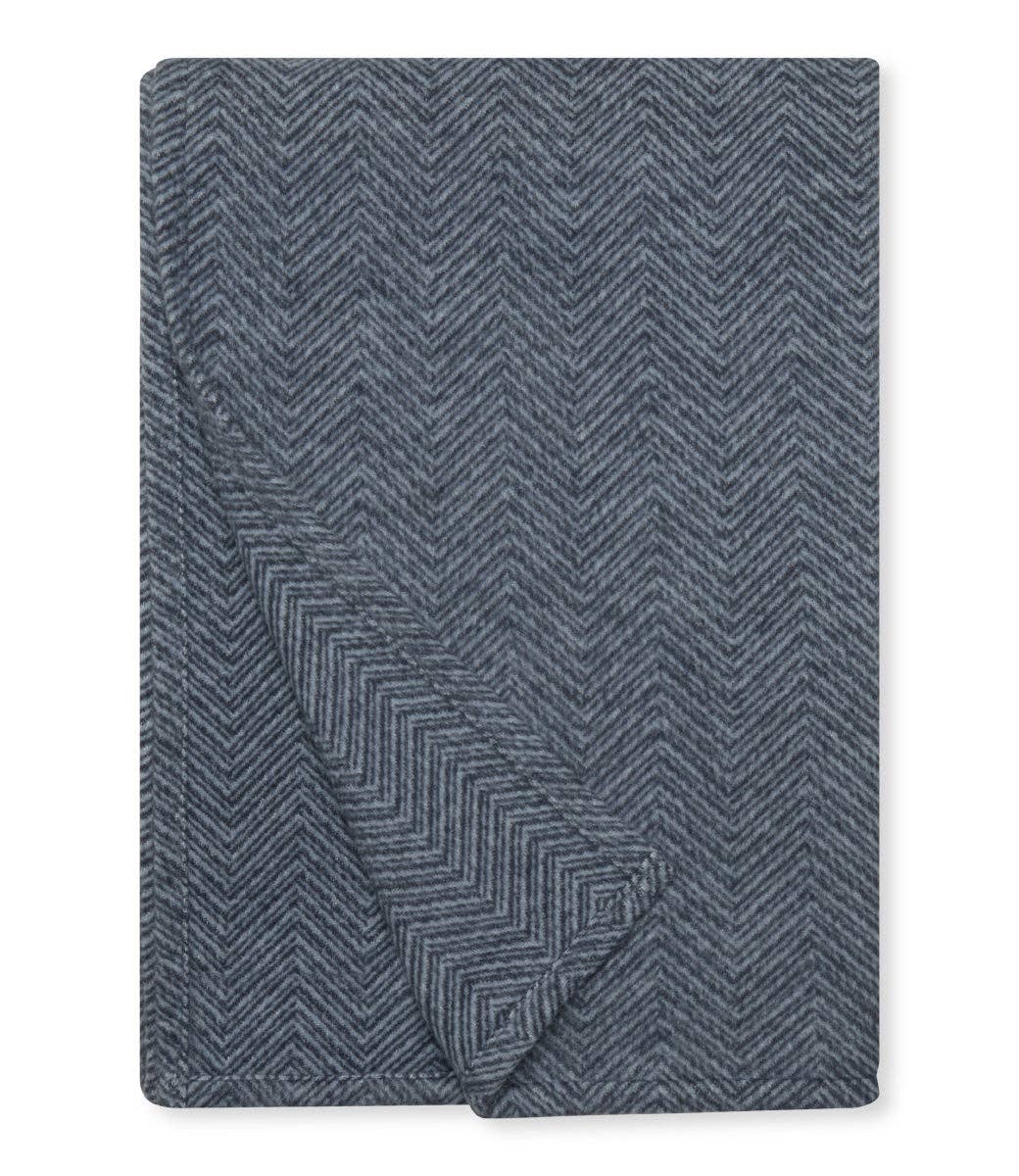 Bayside Herringbone Shawl - Midnight Navy: Navy