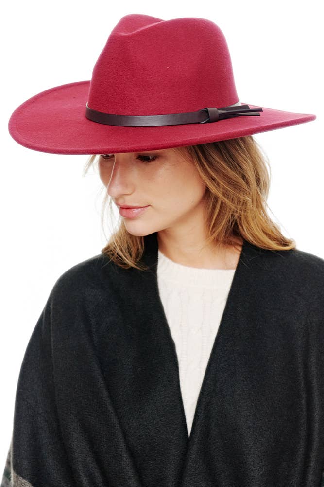 Felt Wide Brim Fedora Hat: