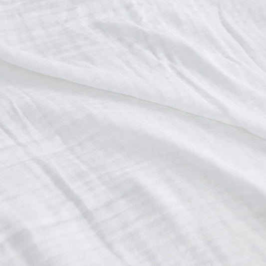 3-Layer Gauze Cotton Farmhouse Bedding Blanket: White / King