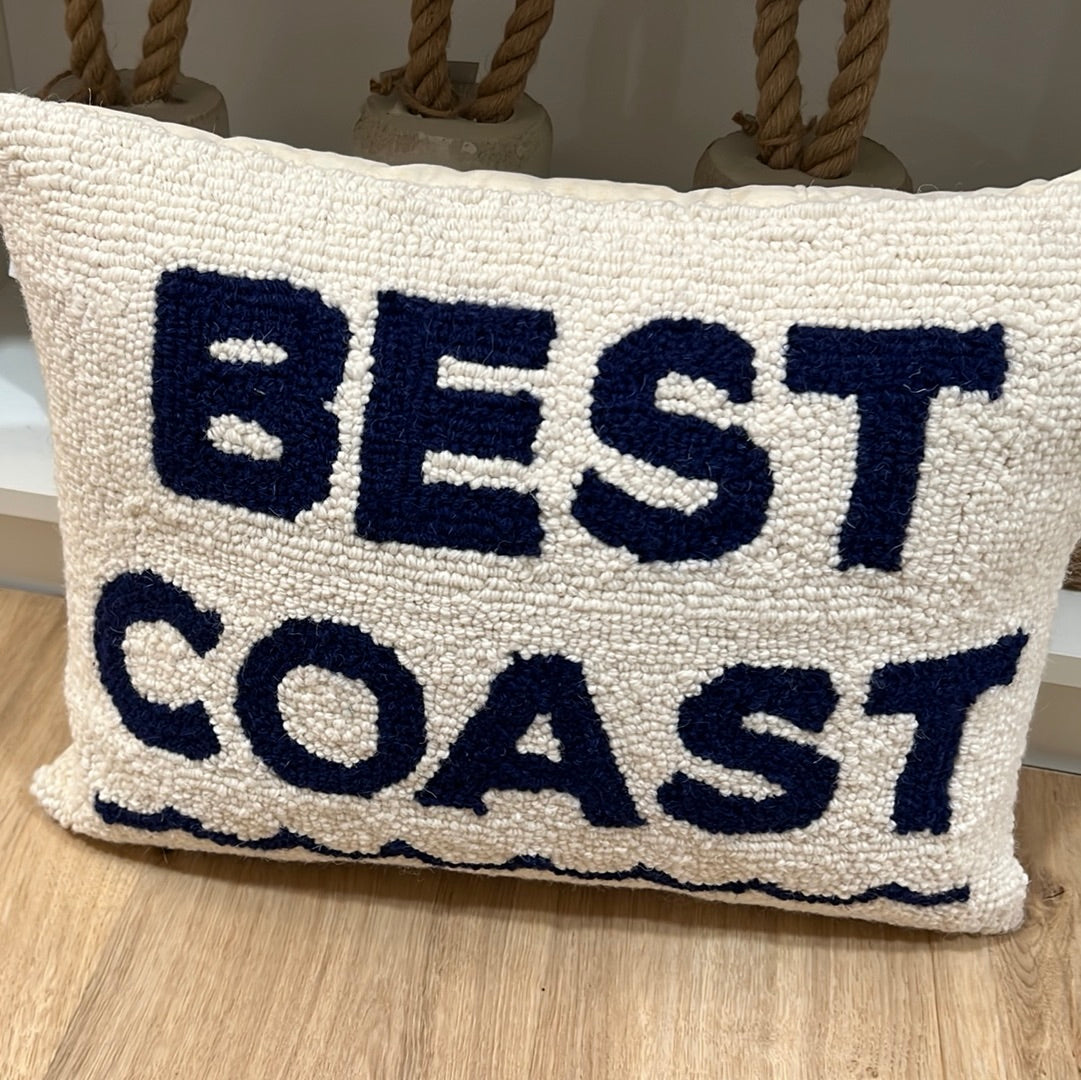 Best Coast hooked pillow