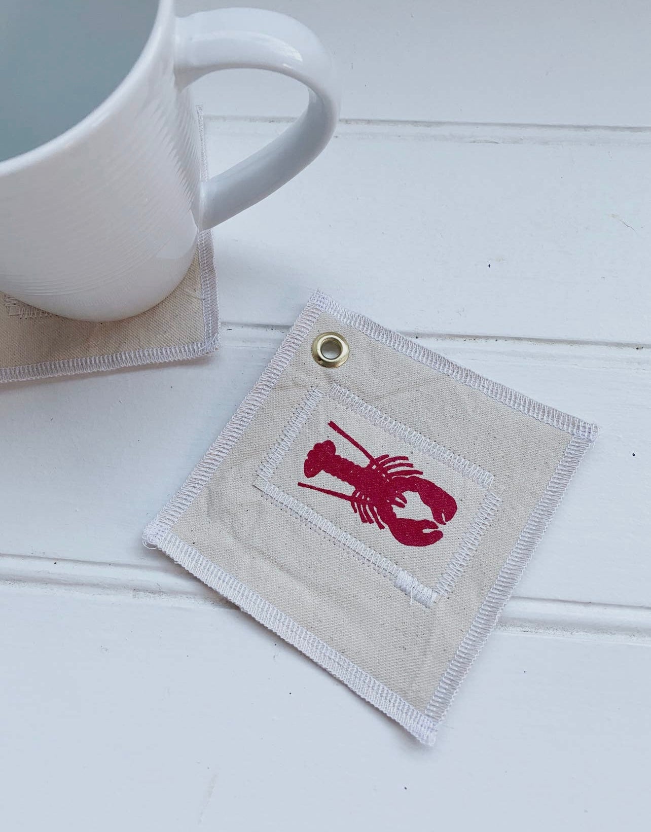 Locally made Cloth Coasters set 4 Crab or Lobster