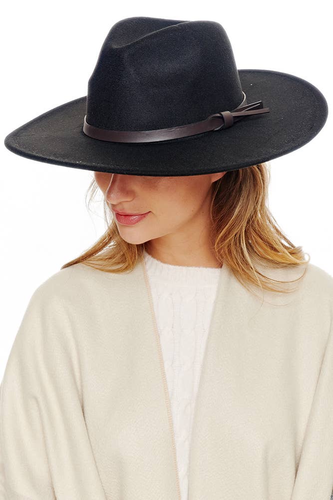 Felt Wide Brim Fedora Hat:
