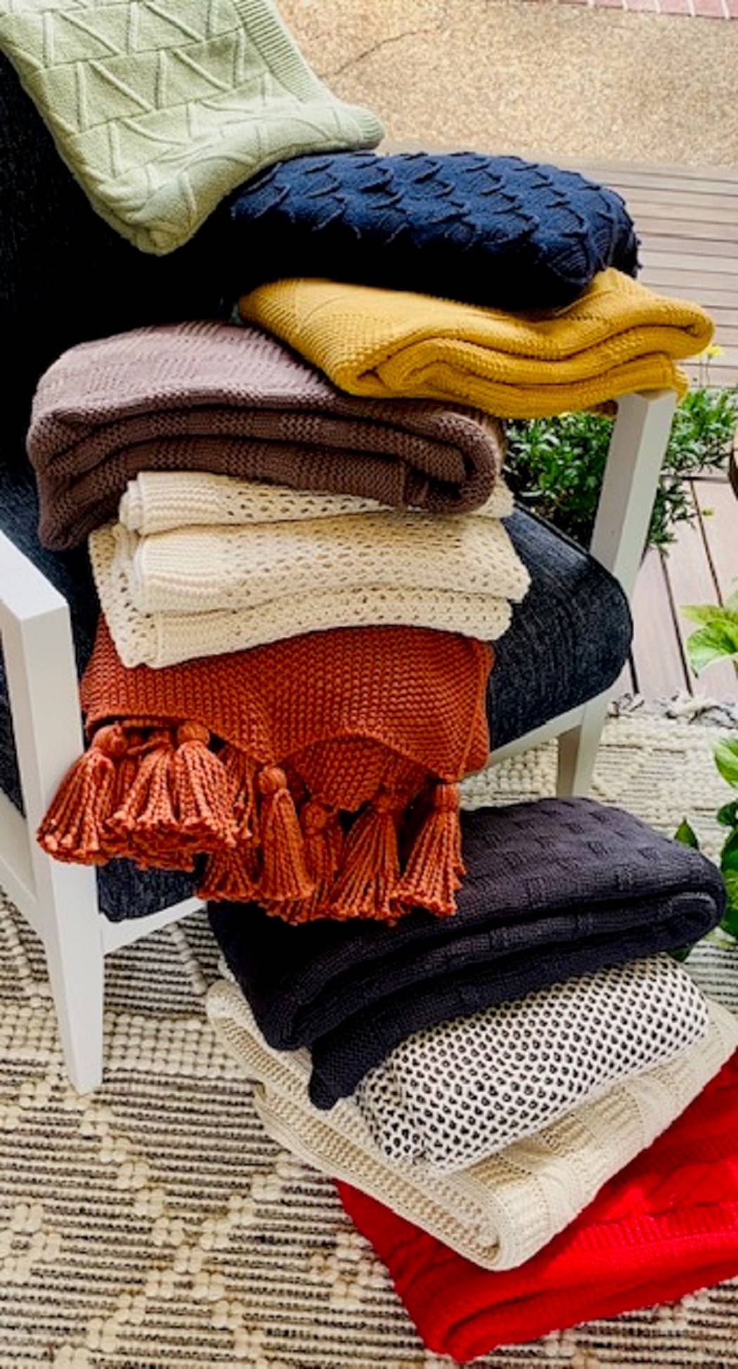 Natural color throw 50X60