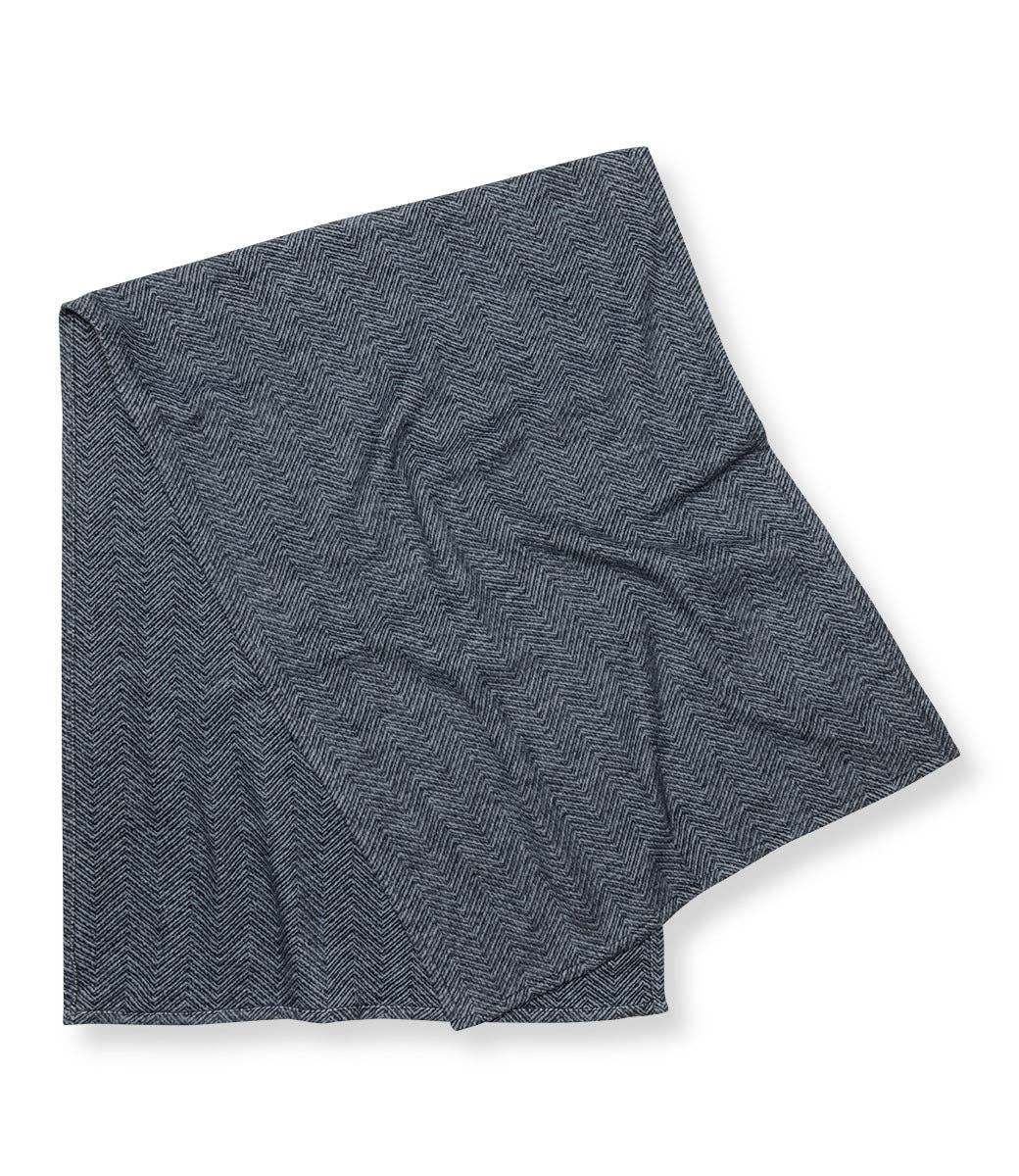 Bayside Herringbone Shawl - Midnight Navy: Navy