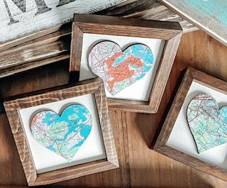 Wooden Heart Map