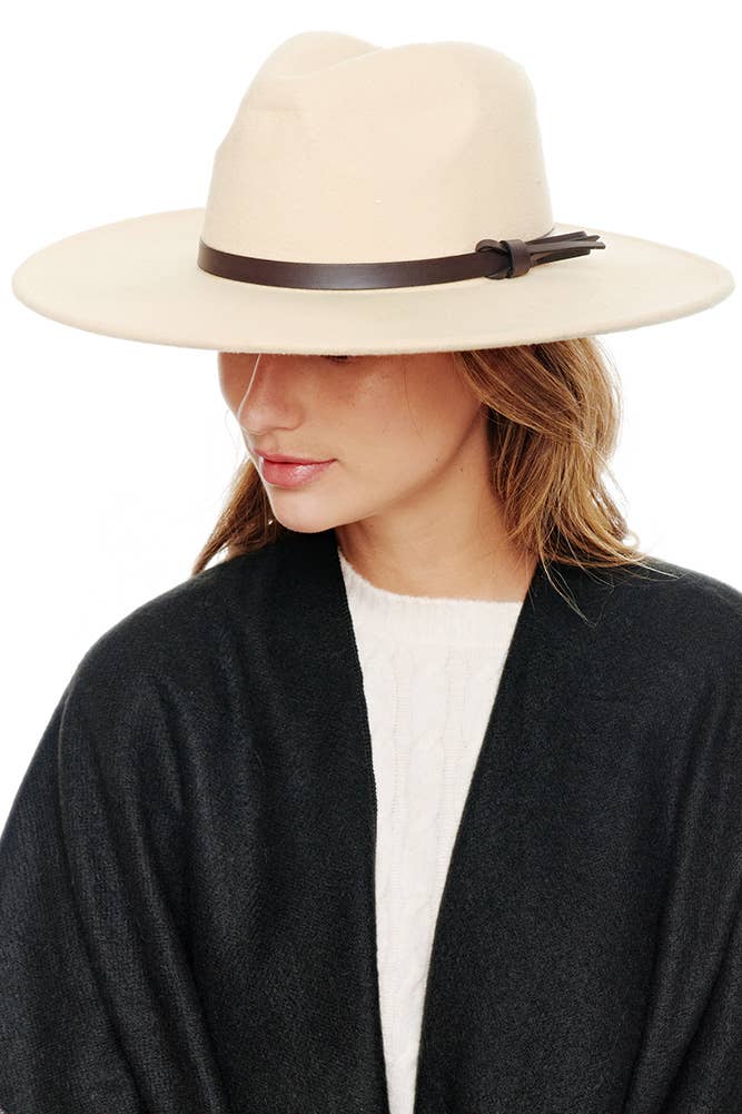 Felt Wide Brim Fedora Hat: