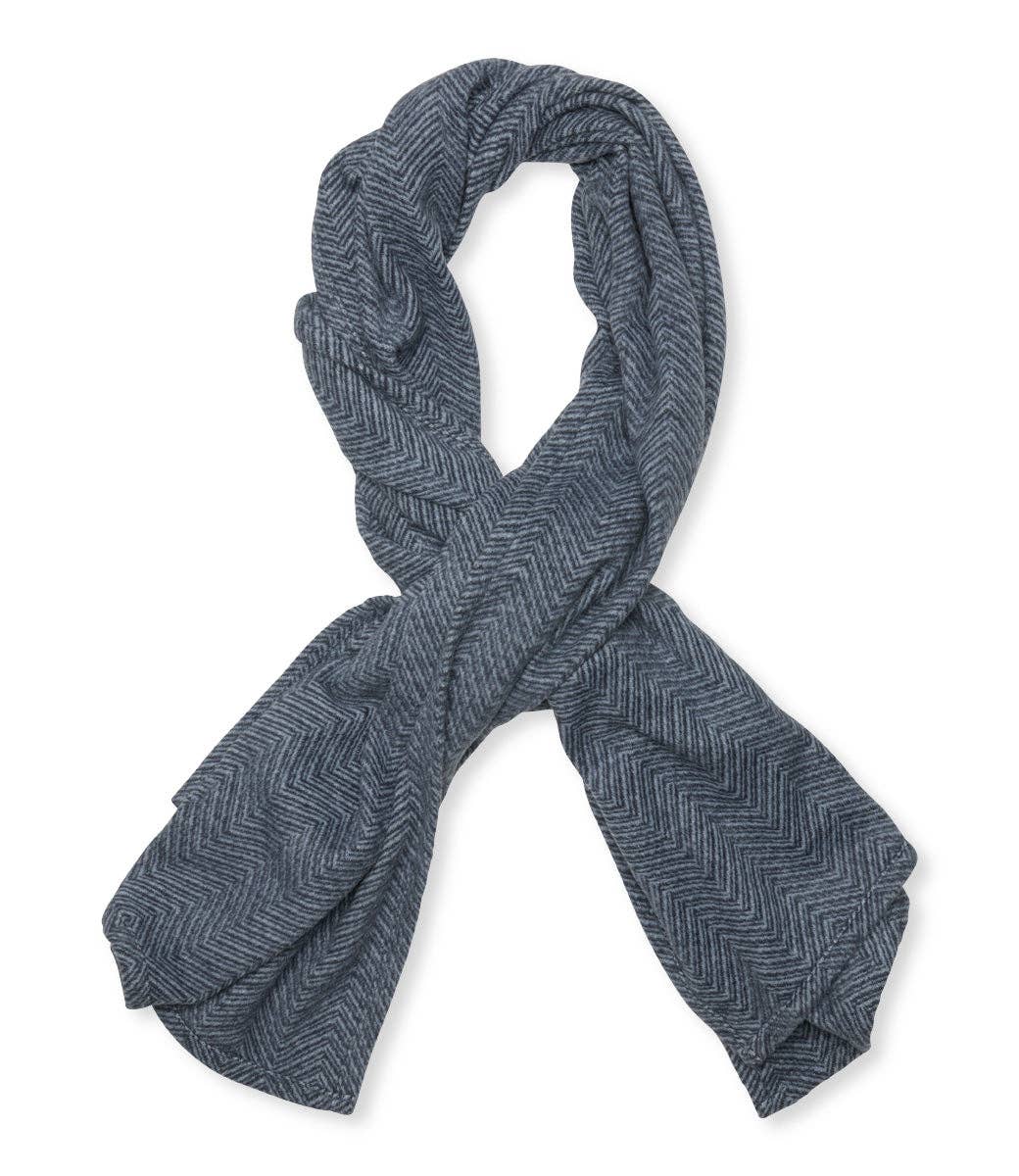Bayside Herringbone Shawl - Midnight Navy: Navy