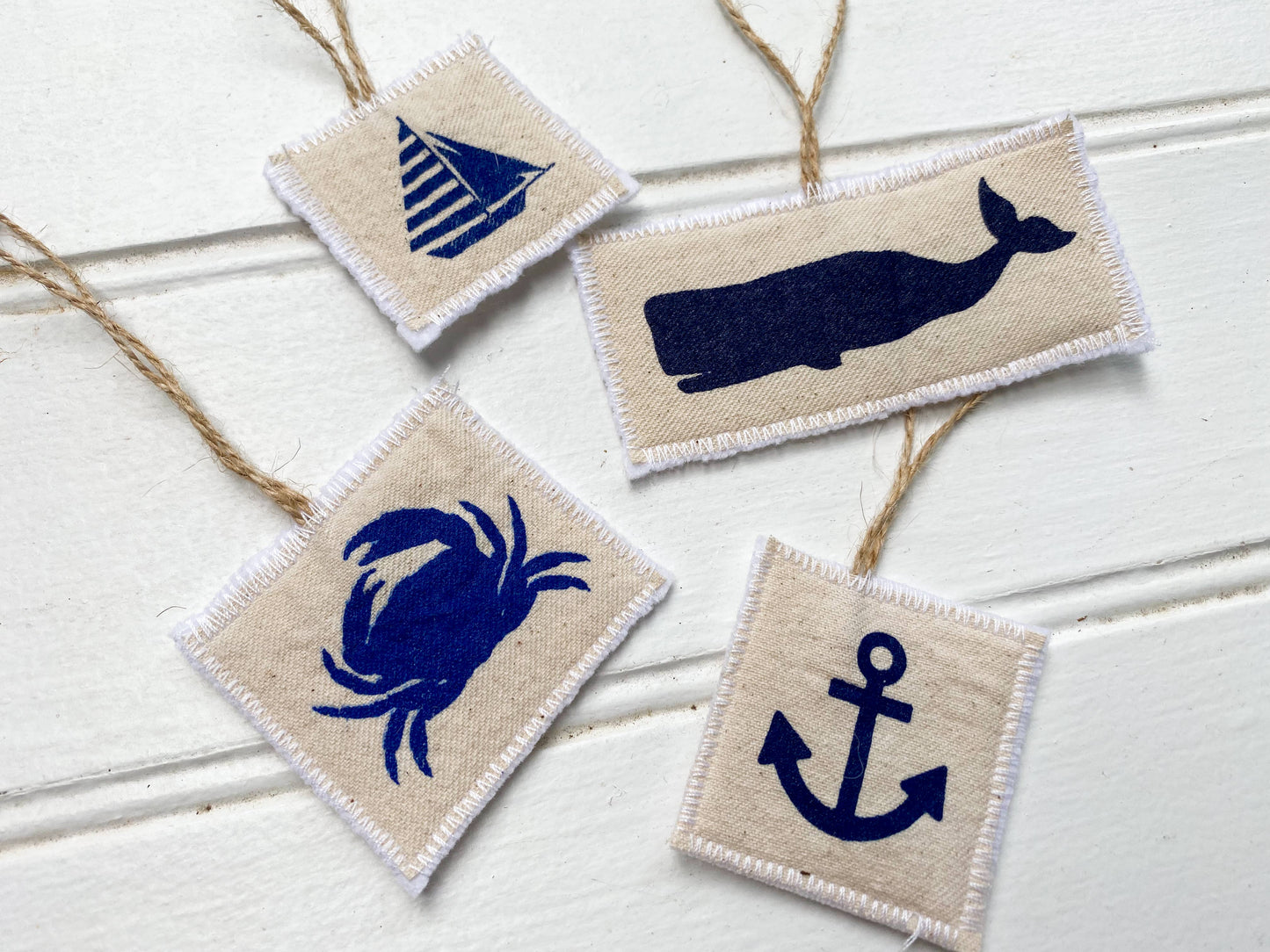 Nautical Canvas Christmas Ornaments