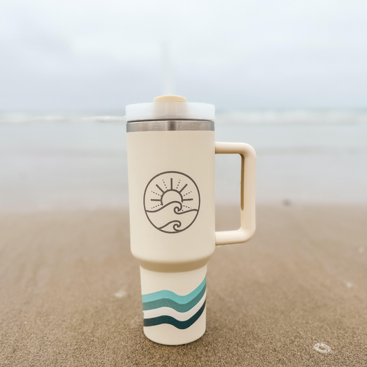 Retro Sun Wave Tumbler Cup | 40 oz
