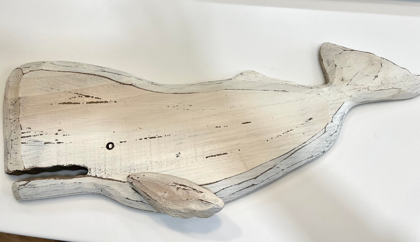 Whale wood sign