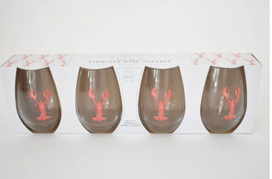 Sara Fitz stemless lobster wine glass
