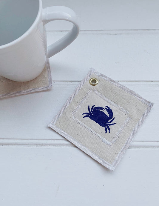 Locally made Cloth Coasters set 4 Crab or Lobster