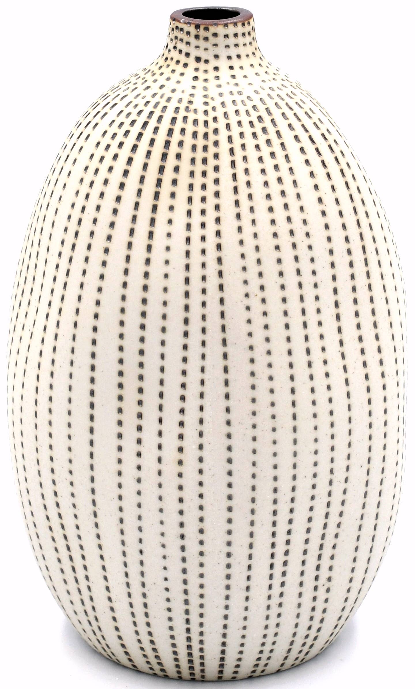 Sage stripe porcelain vase