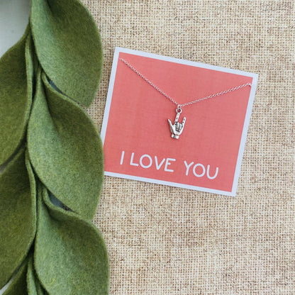 I Love You Sign Necklace: Yellow Gold