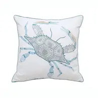 Sea Glass Tribal Crab Indoor/Outdoor Pillow
