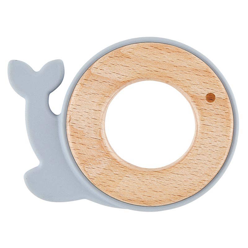Silicone Teether - Whale: 6" L x 1.75"W