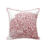 Red Coral Fan indoor/outdoor pillow